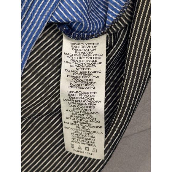 Callaway Polo Shirt Large Men's Blue Black Striped Performance Golf Short Sleeve - Picture 6 of 7